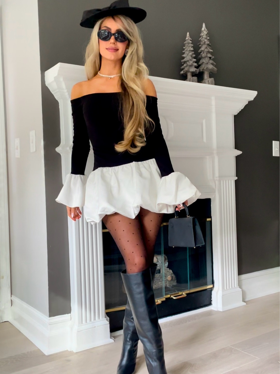 Heiress Beverly Hills Dress 🖤 code HOLLY10J for 10% off on their site!

*wearing BLACK OFF THE SHOULDER WHITE PUFF SLEEVE MINI DRESS
-LINK: https://heiressbeverlyhills.com/discount/HOLLY10J?utm_campaign=FW2023&utm_medium=Influencer&utm_source=Upfluence

Jimmy Choo Mavis Boot
Falke Polka Dot Tights
Celine Triomphe Sunglasses 
Shein Black Bow Hat

Classy Timeless Outfit 
Holiday Outfit 
Christmas Fashion 
Parisian Style 
Old Money Aesthetic 

#LTKStyleTip #LTKFindsUnder100 #LTKFindsUnder50