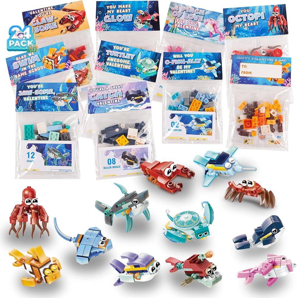 ShyLizard 24Pack Kids Valentines Day Cards for Kids Classroom School Exchange, Valentines Day Car... | Amazon (US)