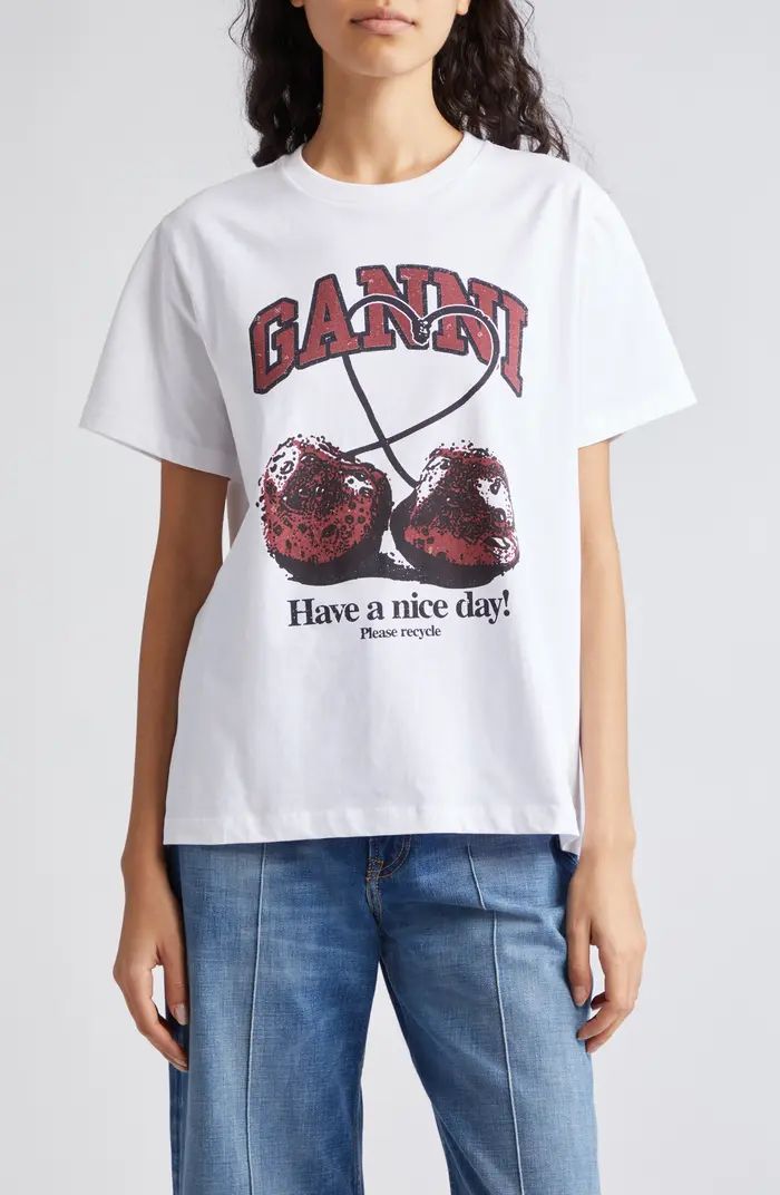 Ganni Cherry Cotton Graphic T-Shirt | Nordstrom | Nordstrom