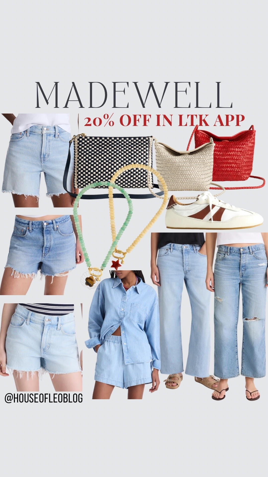 Madewell. 20% off in the LTK app. Denim shorts. Baggy jeans. Crossbody bags. Woven bag.

#LTKSaleAlert #LTKxMadewell