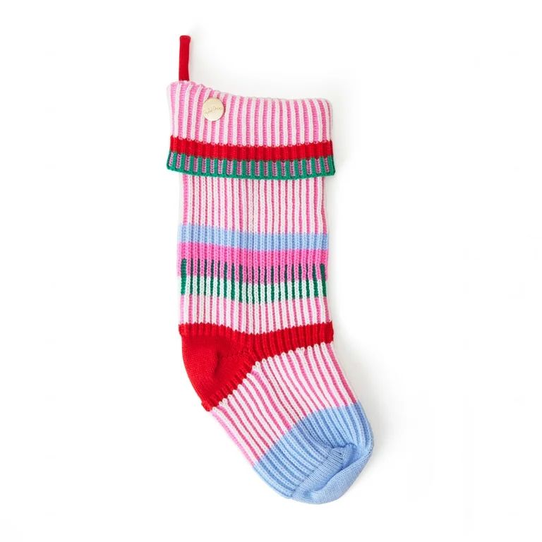 Packed Party "Happy Holidays" Multicolor Striped Knit Stocking Holiday Decoration Assembled produ... | Walmart (US)