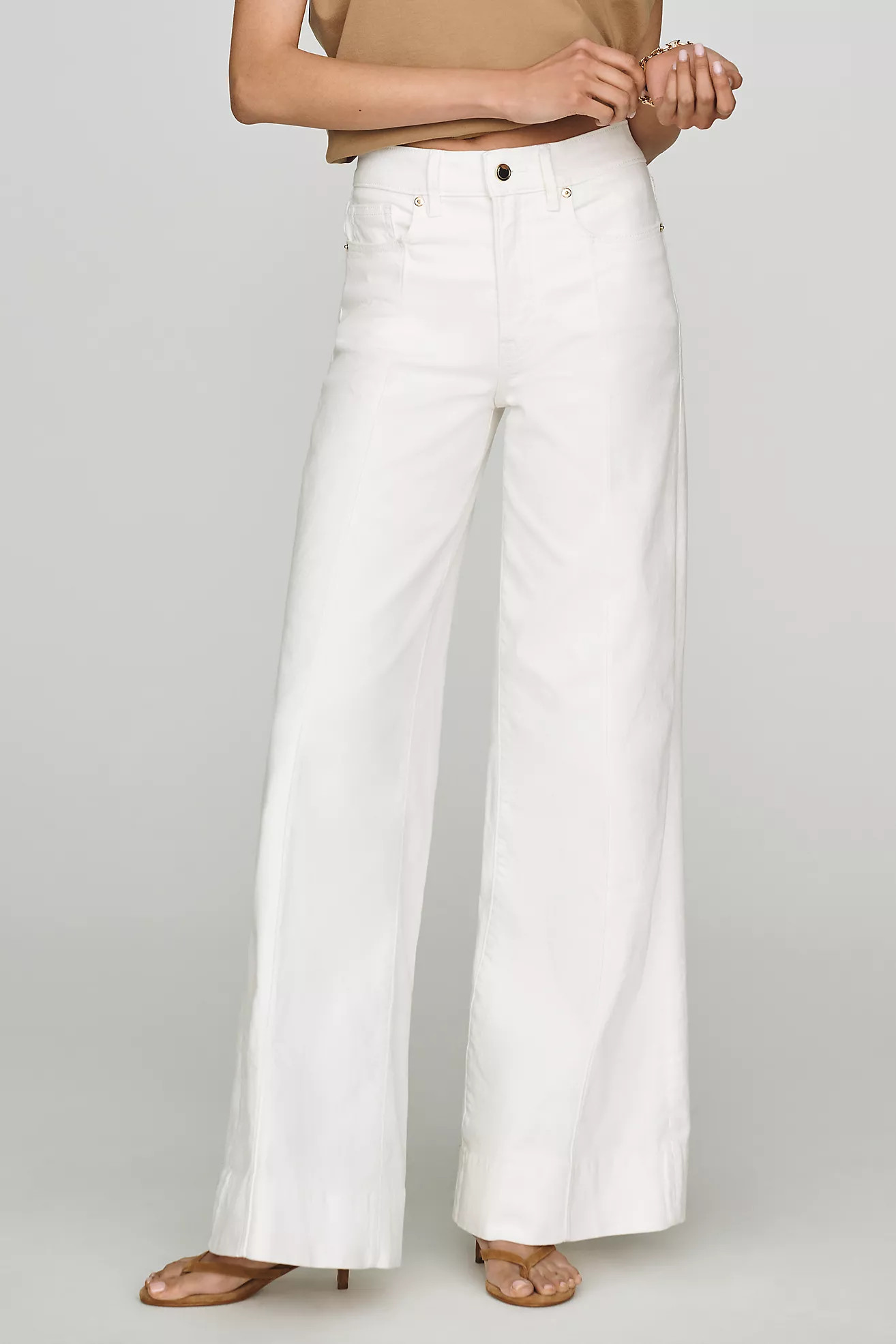 Good American Good Waist High Rise Wide Leg Palazzo Jeans | Anthropologie (US)
