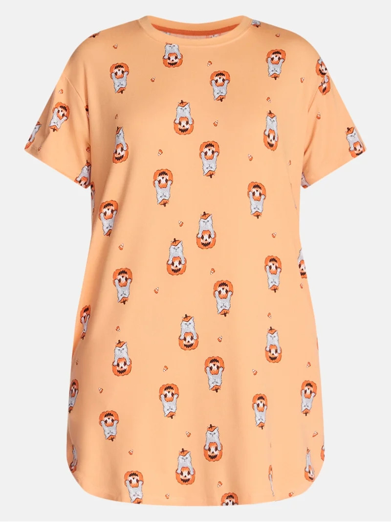 Halloween Women's Sleepshirt Top and Socks Set from Way to Celebrate, 2-Piece, Sizes XS-3X | Walmart (US)
