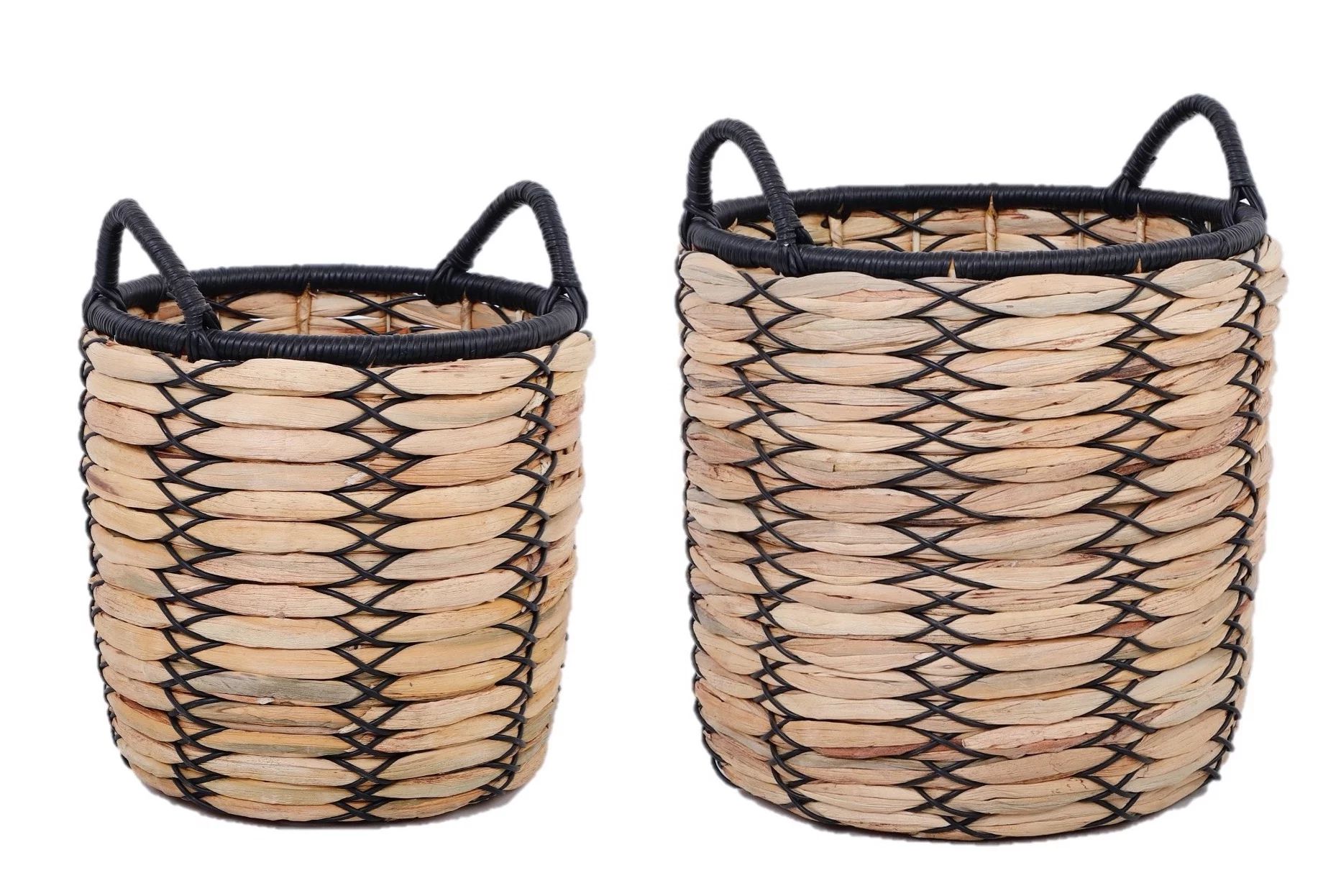 Better Homes & Gardens Claren 12" & 15" Round Water Hyacinth Basket Planter Set | Walmart (US)