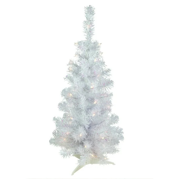 3' Pre-lit Rockport White Pine Artificial Christmas Tree, Clear Lights | Walmart (US)
