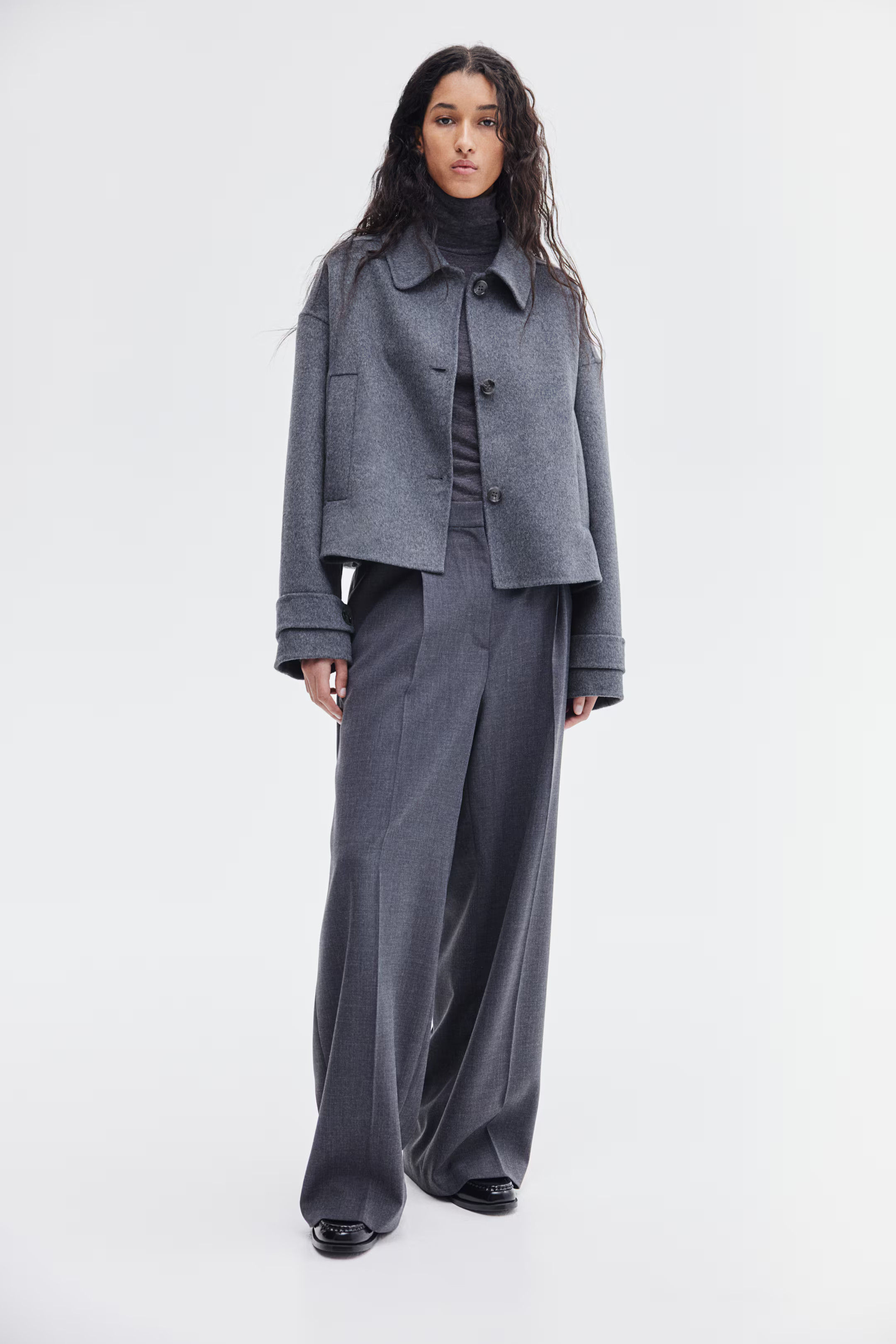 Handmade wool-blend jacket - Dark grey - Ladies | H&M GB | H&M (UK, MY, IN, SG, PH, TW, HK)