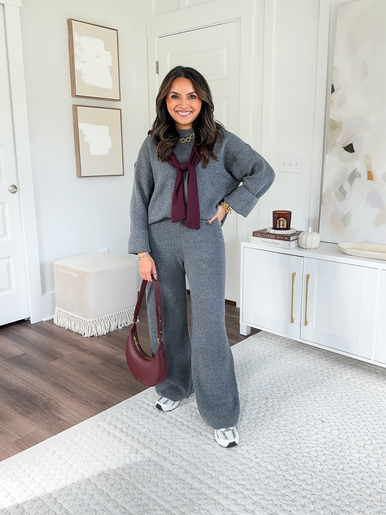 Grey sweater size xs petite TTS
Gray sweater pants size xs petite TTS
Burgandy sweater size xs TTS
Sneakers size 6.5 TTS

Fall outfit 
Thanksgiving outfit 
Holiday outfit 
Fall style

Honey sweet petite 


#LTKSaleAlert #LTKHoliday #LTKStyleTip