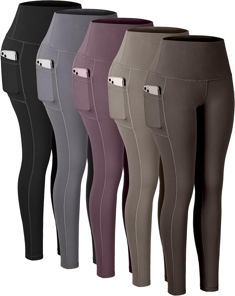 CHRLEISURE Leggings with Pockets for Women, High Waisted Tummy Control Workout Yoga Pants | Amazon (US)