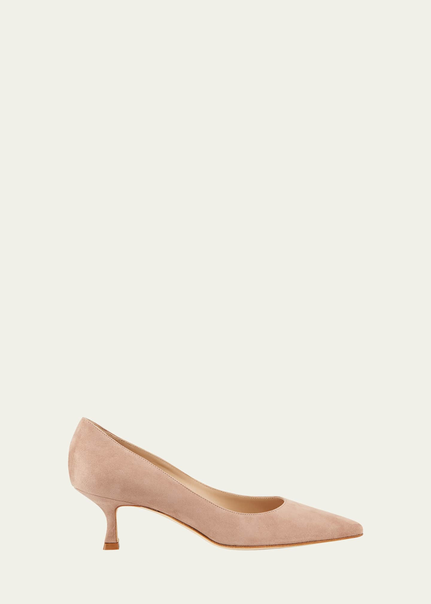 Manolo Blahnik Srila Suede Low-Heel Pump | Bergdorf Goodman