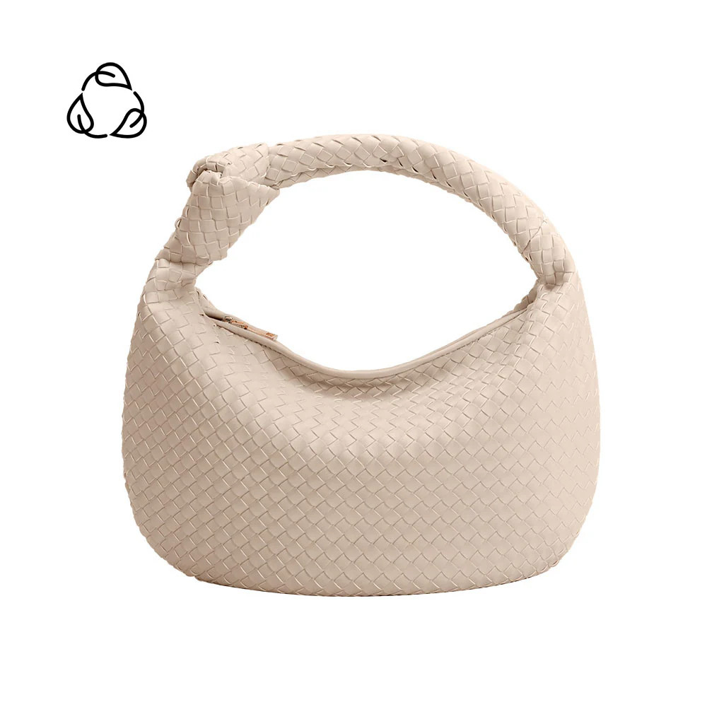 Bone Brigitte Large Vegan Leather Woven Hobo Bag | Melie Bianco | Melie Bianco