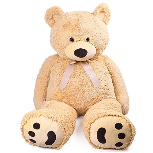 LotFancy Giant Teddy Bear Stuffed Animal, 5 Feet Cuddly Big Bear Plush, Large Stuffed Cute Toy with Big Footprint, Gift for Girls Girlfriend Wife, 5.3 Feet | Amazon (US)
