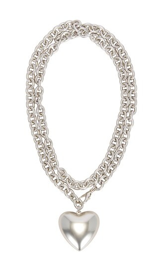 The Puffy Heart Necklace in Silver | Revolve Clothing (Global)
