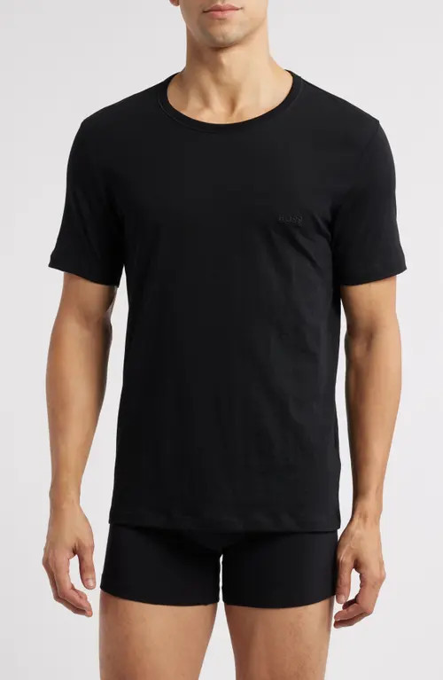 BOSS Men's 3-Packs Cotton Crewneck T-Shirts in Black at Nordstrom, Size Large | Nordstrom