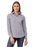Chef Works Women's Medium Gingham Dress Shirt, Navy & White Check | Amazon (US)