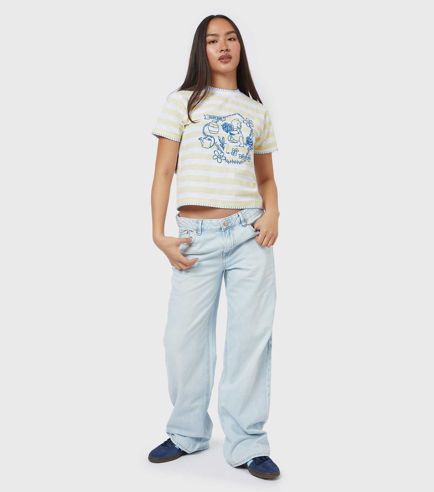 Skinnydip Bright Yellow Disney Winnie the Pooh Stripe Baby Tee T-Shirt | New Look | New Look (UK)