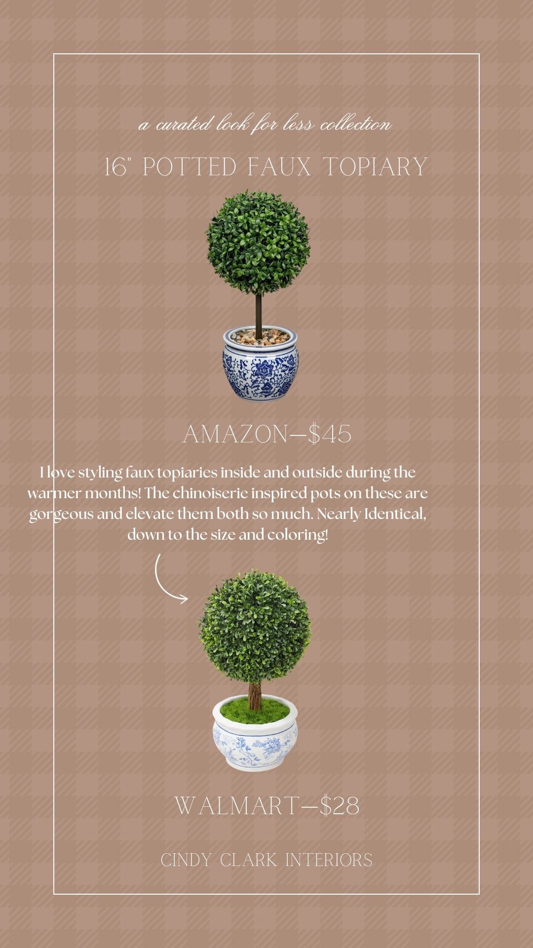 I love styling faux topiaries inside and outside during the warmer months! The chinoiserie inspired pots on these are gorgeous and elevate them both so much. Nearly Identical, down to the size and coloring!

#LTKHome
