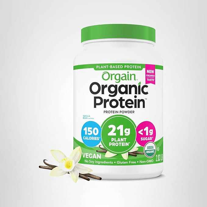 Orgain Organic Vegan Protein Powder, Vanilla Bean - 21g Plant Protein, 4g Prebiotic Fiber, No Lac... | Amazon (US)