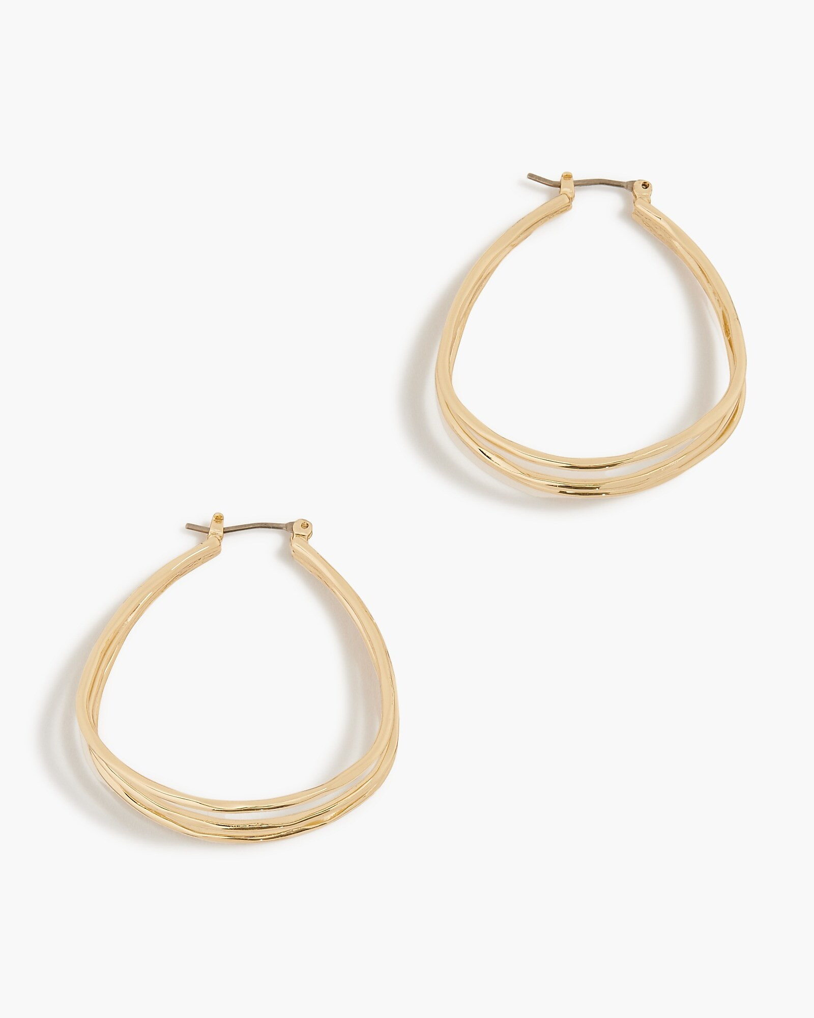 Gold triple-hoop earrings | J.Crew Factory