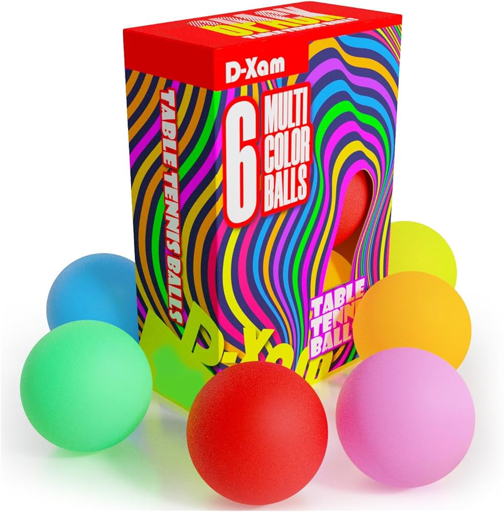 D-Xam 6, 27 or 50 Pack Colored Ping Pong Balls 40mm Table Tennis Ball, Plastic Ping Pong Balls fo... | Amazon (US)