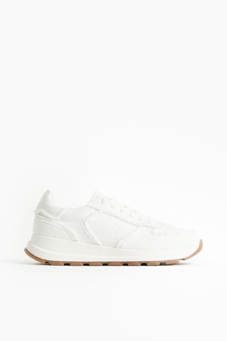 Frayed-edge twill trainers | H&M (UK, MY, IN, SG, PH, TW, HK)