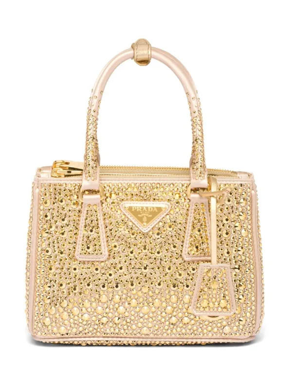 Prada Mini Galleria crystal-embellished Tote Bag - Farfetch | Farfetch Global