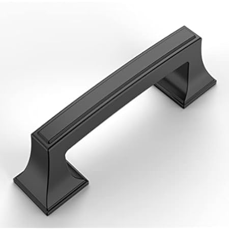 Amerdeco 10 Pack Matte Black 3-3/4 Inch(96mm) Hole Centers Kitchen Cabinet Pulls Hardware Modern Kit | Amazon (US)
