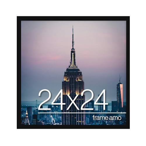 Frame Amo 24x24 Black Modern Picture or Poster Frame, 1 inch Wide Border, Smooth Wrap Finish, Acrylic Face | Amazon (US)