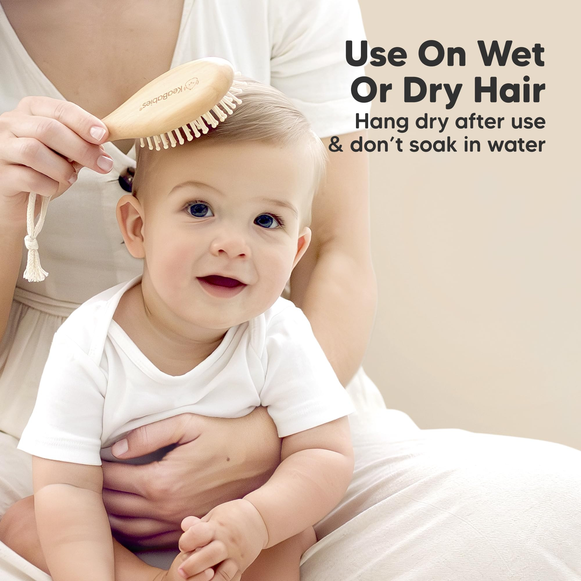 Baby Hair Brush and Comb Set, Wooden - Newborn Cradle Cap Comb, Baby Hair Brush Set, Soft Goat Br... | Amazon (US)