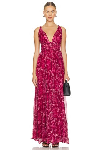 Sabina Musayev Adhara Dress in Fuchsia Pink Print from Revolve.com | Revolve Clothing (Global)