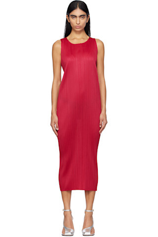 PLEATS PLEASE ISSEY MIYAKE - Pink New Colorful Basics 4 Maxi Dress | SSENSE