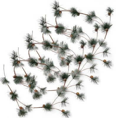 Ornativity Pinecone and Needles Garland - Pine Needles and Pinecone Rustic Xmas Holiday Decor Christmas Tree 6 Ft (4 Pack) | Target
