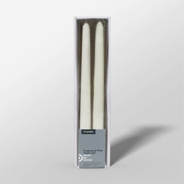 10" 2pk Unscented Taper Candle Set - Made By Design™ | Target