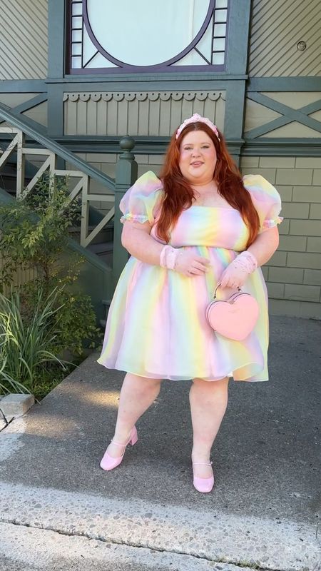 Plus size pastel rainbow dress. 

#LTKplussize