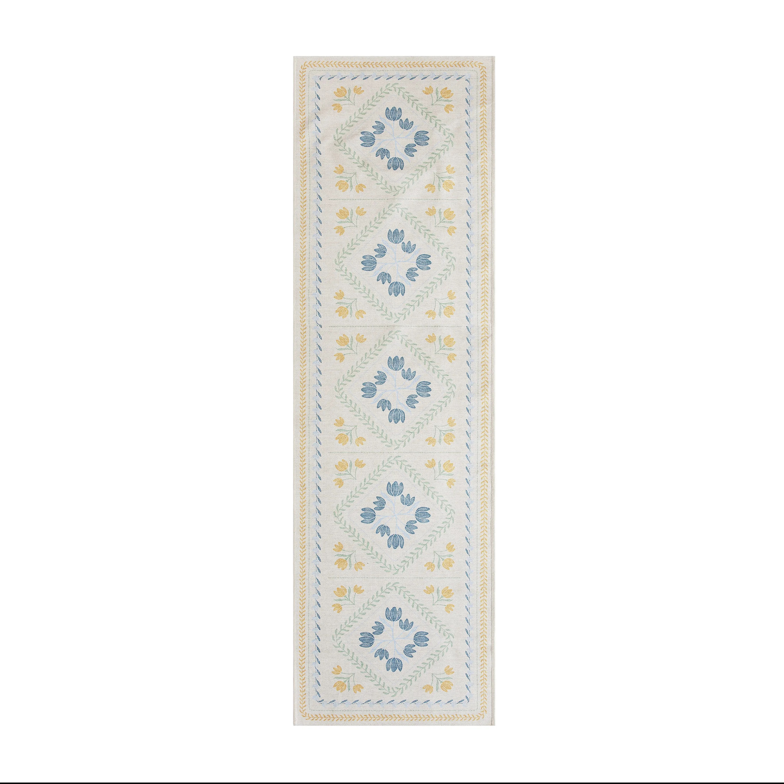 Better Homes & Gardens Blue & Yellow Soliel Floral 30" x 102" Runner Rug | Walmart (US)