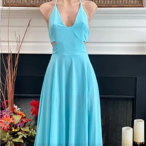 SHEIN Light Blue Backless Dress | Poshmark