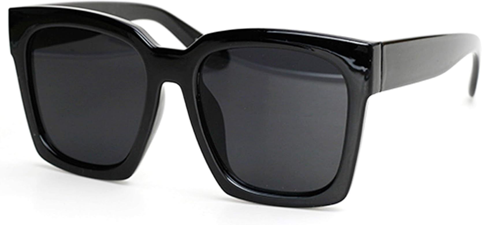 7151 Premium Oversize XXL Women Men Mirror Fashion Sunglasses (Oversized, ALL BLACK) | Amazon (US)