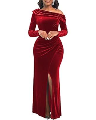 Elegant Prom Gown Mermaid Dresses for Women Formal Off Shoulder Evening Gown Backless Long Party ... | Amazon (US)