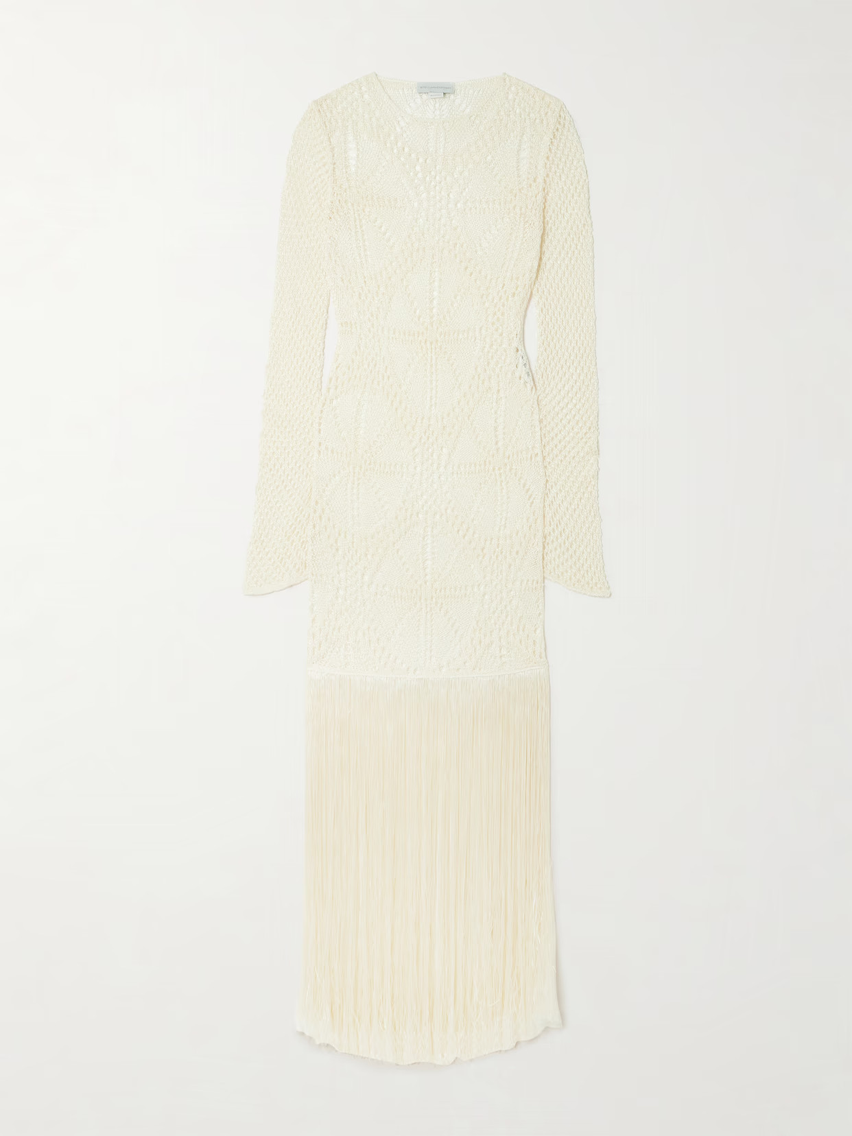 Stella McCartney - Fringed Crocheted Maxi Dress - Ivory | NET-A-PORTER (US)
