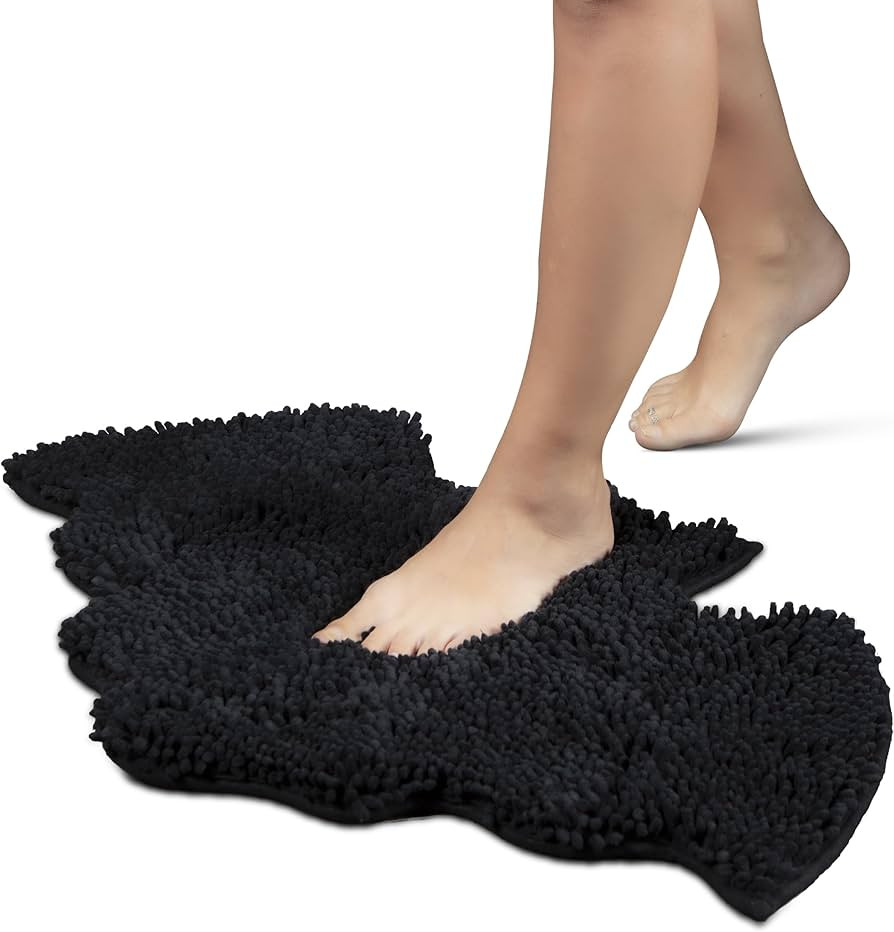 MANNY'S MYSTERIOUS ODDITIES Chenille Bat Bath Mat - 32 Inch by 20 Goth Bathroom Rug Extra Thick, ... | Amazon (US)