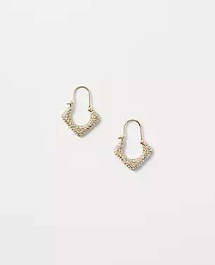 Pave V Hoop Earrings | Ann Taylor (US)
