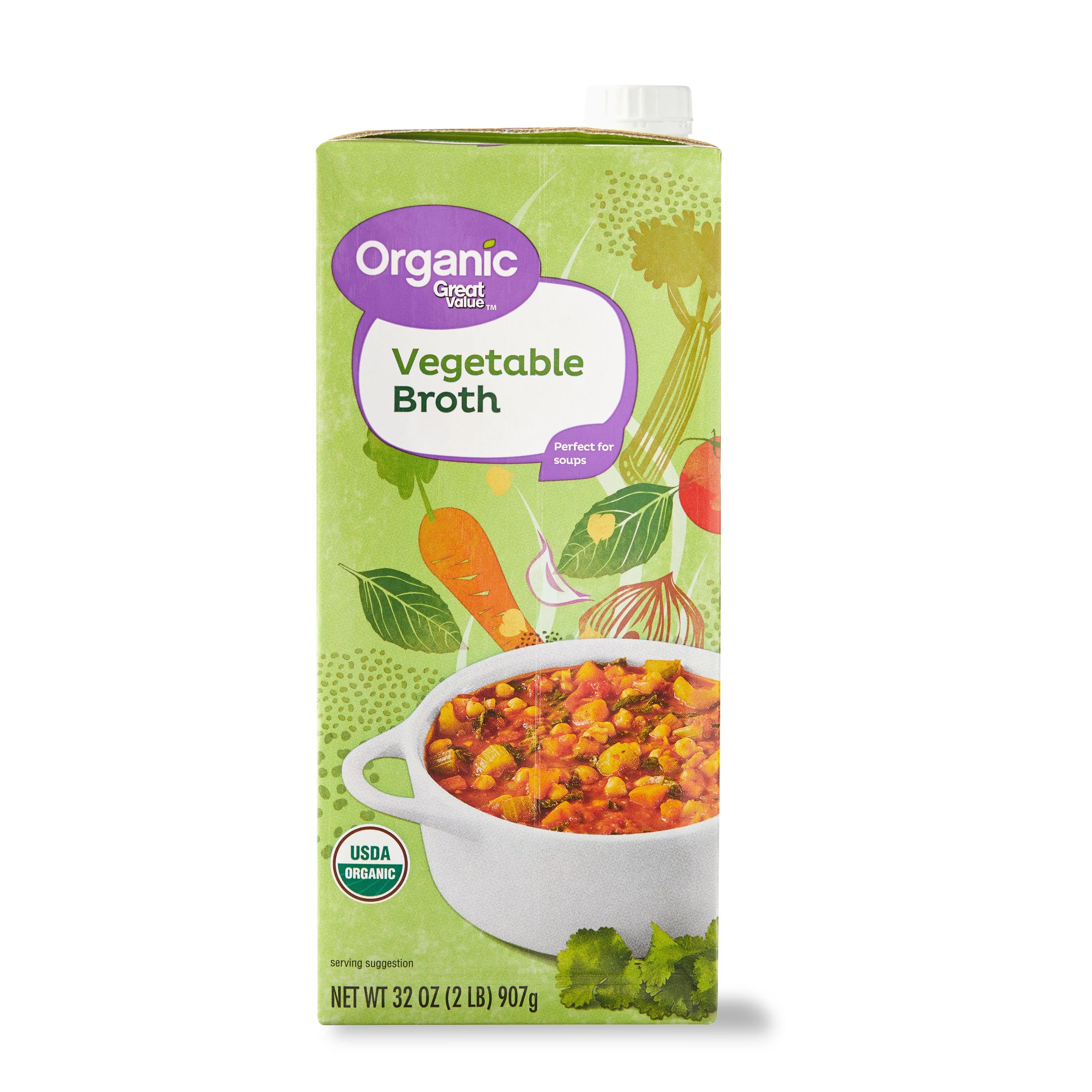 Great Value Organic Vegetable Broth, 32 oz - Walmart.com | Walmart (US)