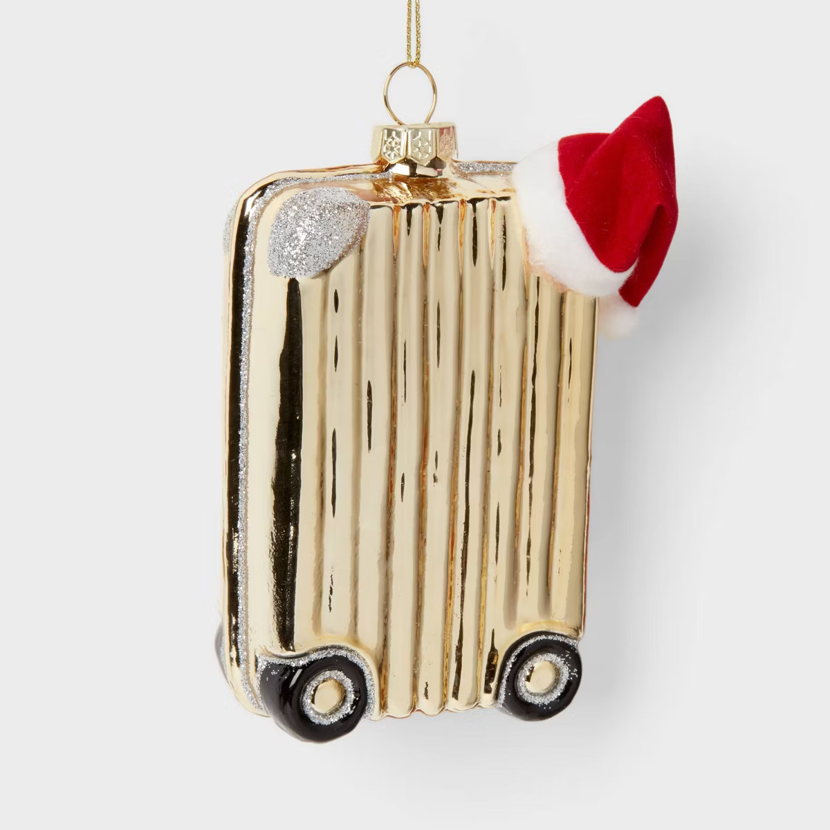 Glass Suitcase Christmas Tree Ornament Gold - Wondershop™ | Target