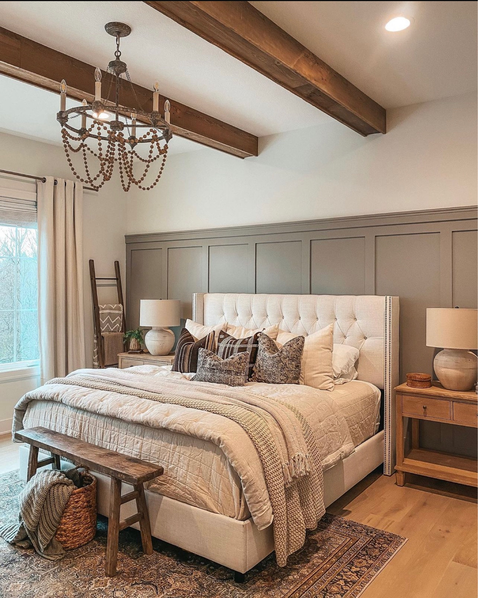 Master bedroom. Primary bedroom. Target bedding. Comforter, quilt, throw pillows, Pottery Barn table lamps, dresser, nightstand, bench. Loloi rug.

#LTKhome #LTKstyletip