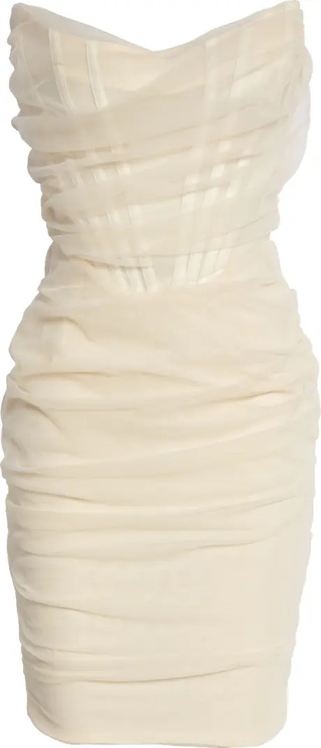 HOUSE OF CB Leila Mesh Strapless Corset Dress | Nordstrom | Nordstrom