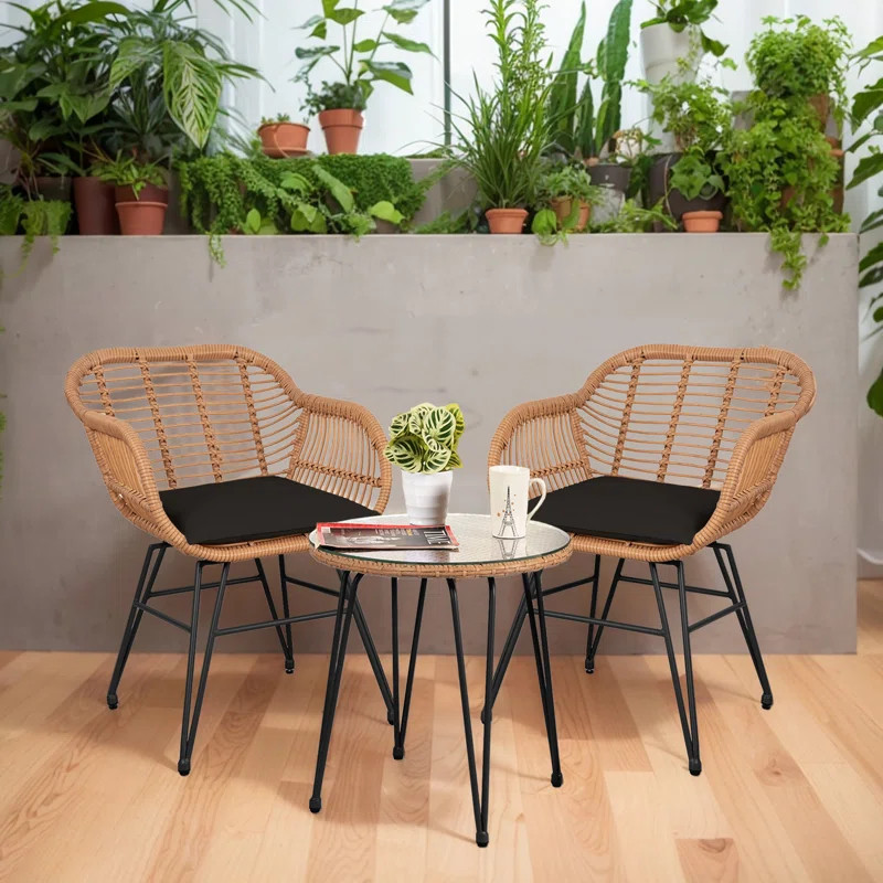 Virgie 2 - Person Outdoor Seating Group with Cushions | Wayfair North America