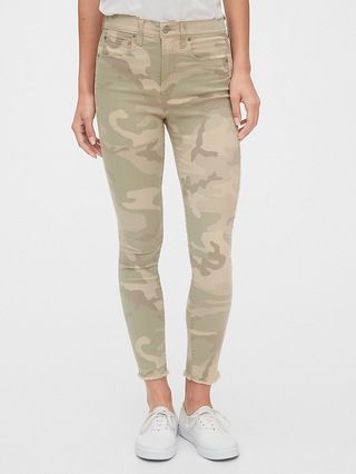 High Rise Camo True Skinny Ankle Jeans with Secret Smoothing Pockets | Gap (US)