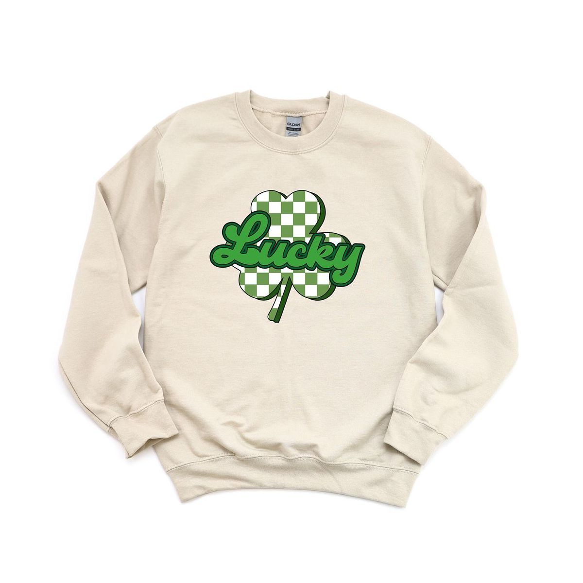 Simply Sage Market Women's Graphic Sweatshirt Lucky Cursive Shamrock | Target