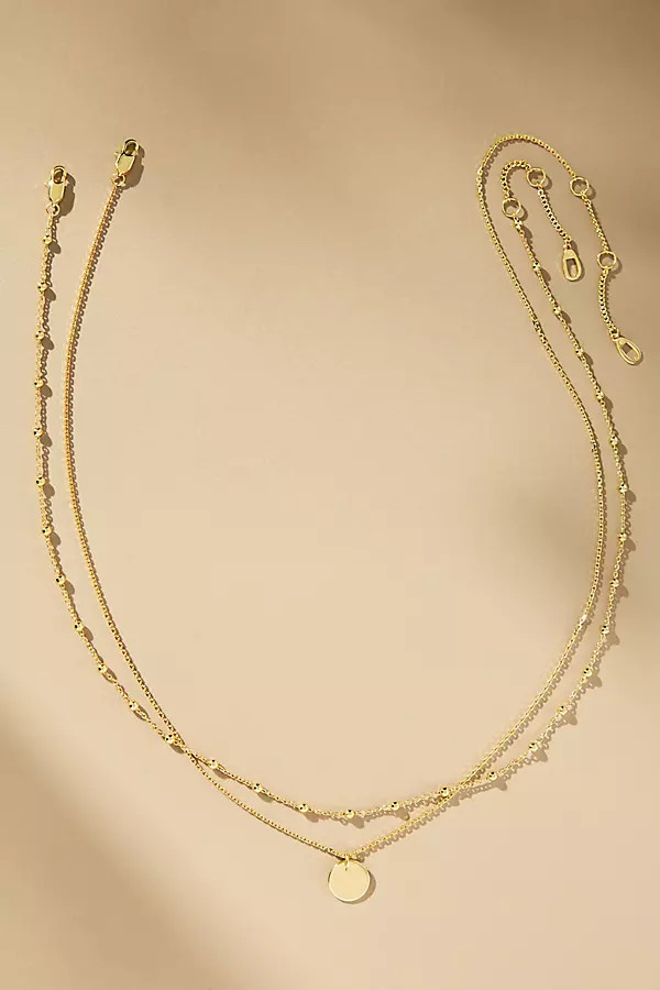 Willow Coin Pendant Necklaces, Set of 2 | Anthropologie (US)