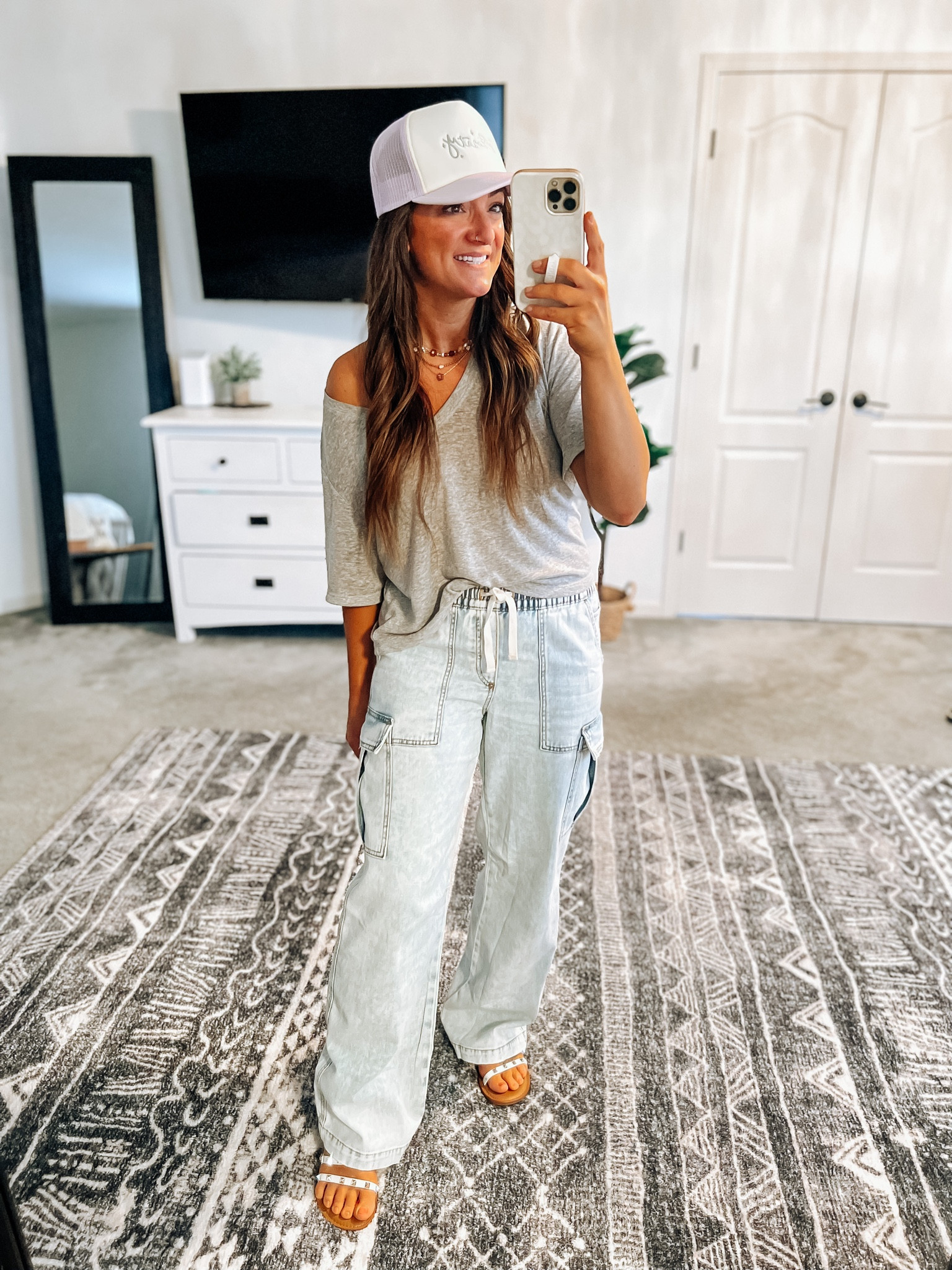 These elastic waist cargo jeans from aerie are my new favs!! Cute matches comfy 100 🙌 I sized down one to the xs for a less baggy fit 

#LTKSeasonal #LTKfindsunder50 #LTKstyletip