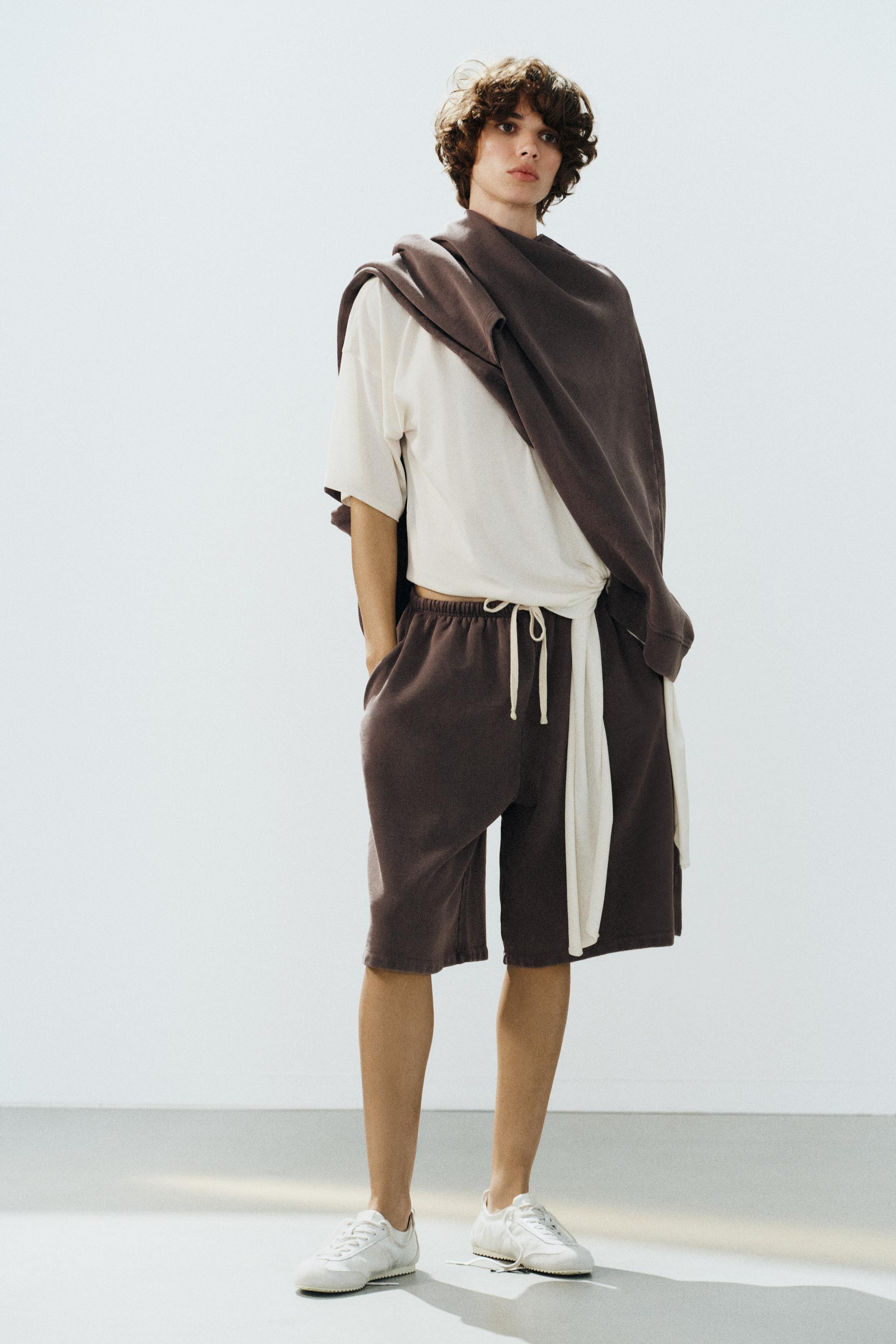 WASHED DRAWSTRING BERMUDA SHORTS | Zara US